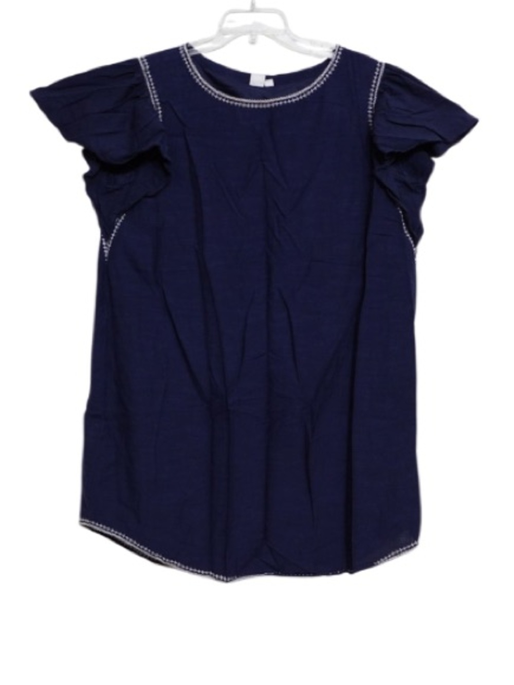 GAP Navy Flutter Sleeve Tee. Embroidered. Size M. Lined. Bohemian